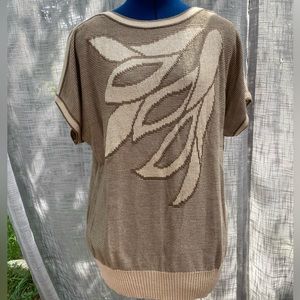 Golden gate vintage short sleeve knit floral 70’s sweater shirt